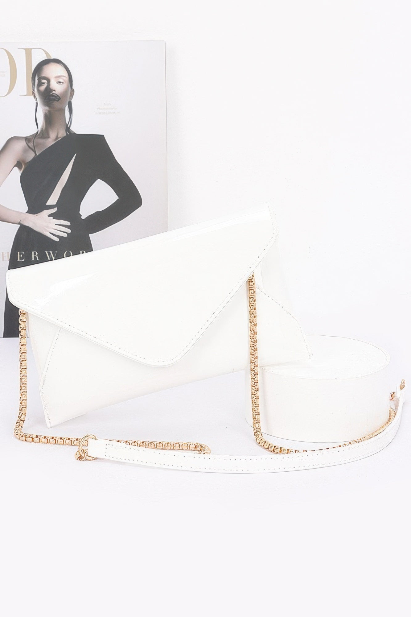 Enamel Envelope Clutch