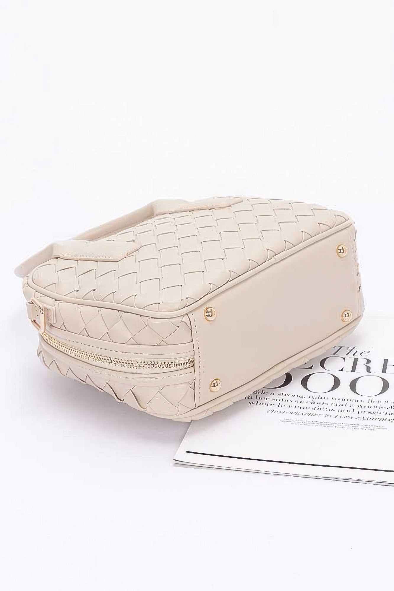 Faux Leather Braided Handbag