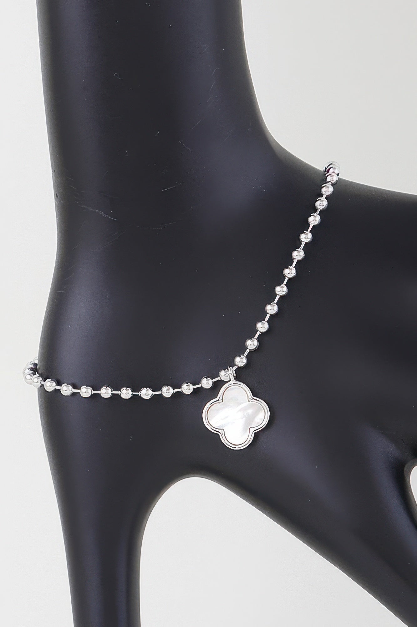 Modern Clover Charm Beaded Bracelet