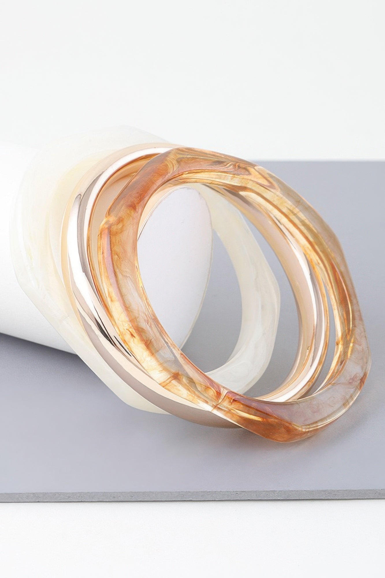 Triple Geometric Marble Bracelet
