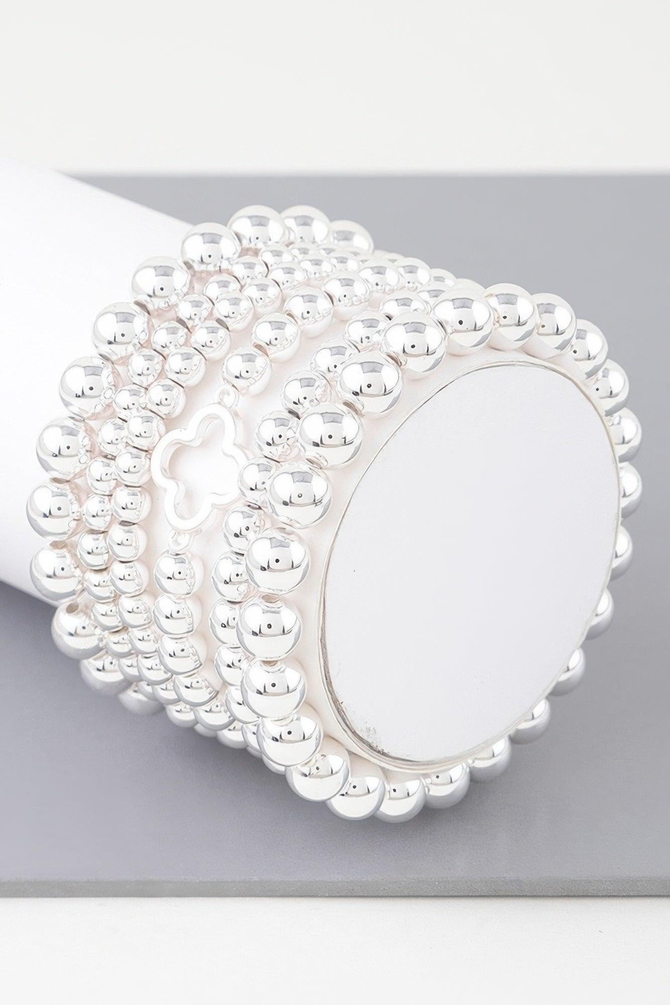 Multi Open Clover Beaded Bracelet