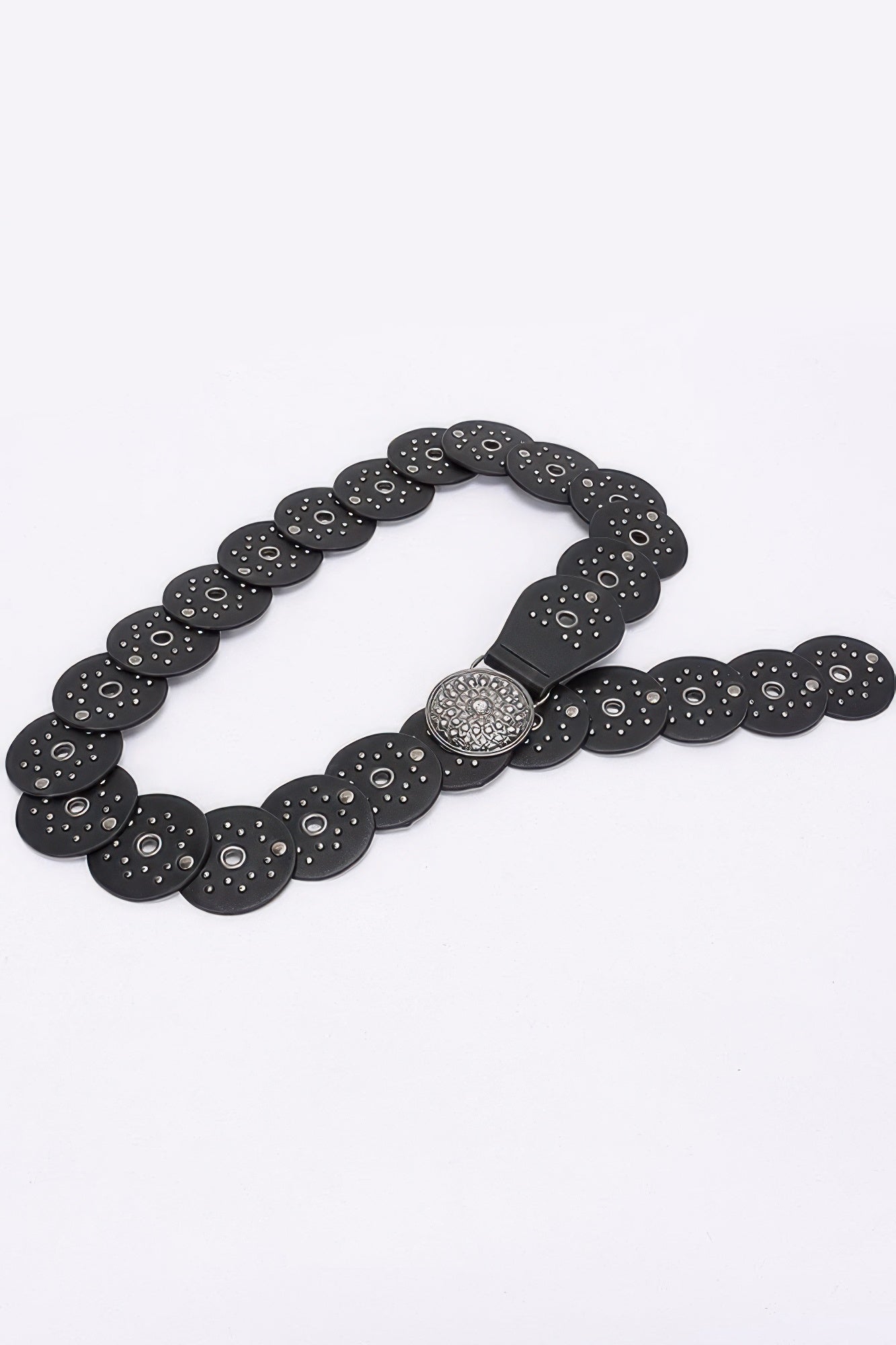 Multi Metal Round Pu Vintage Belt