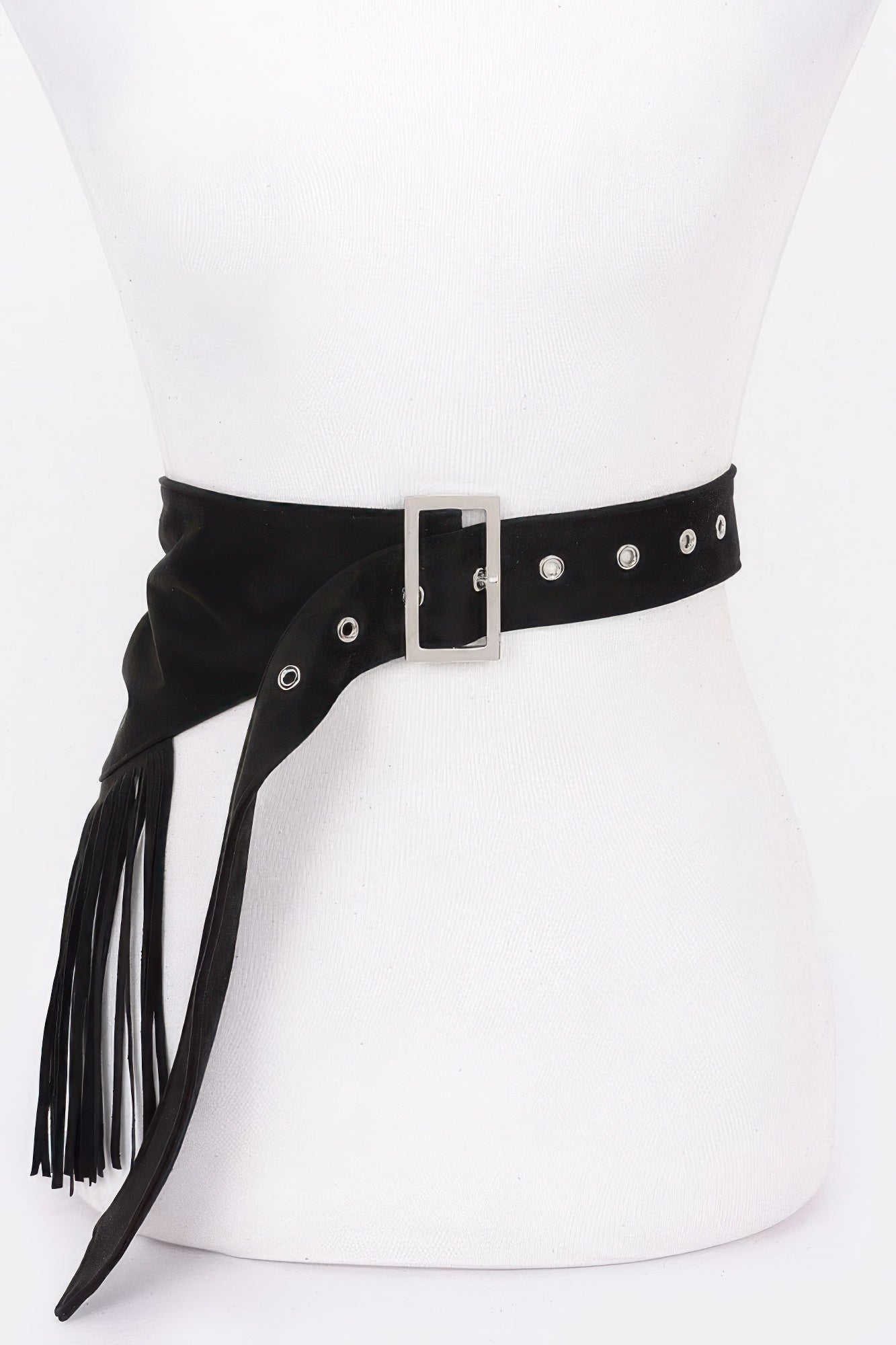 Faux Suede Fringe Belt