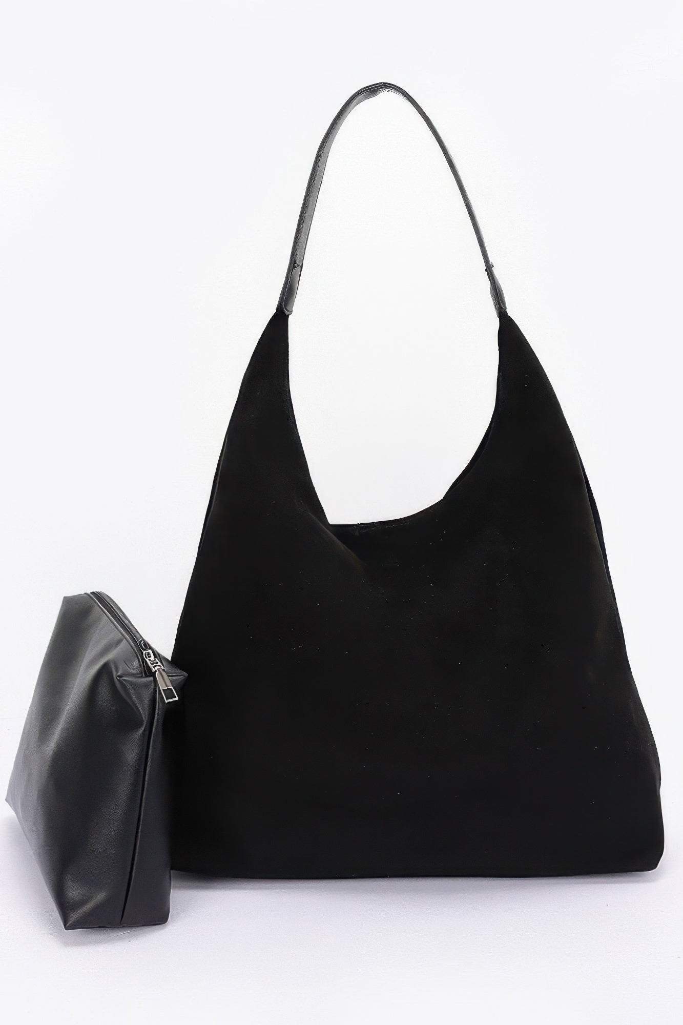 Faux Suede Bindle Bag withPouch