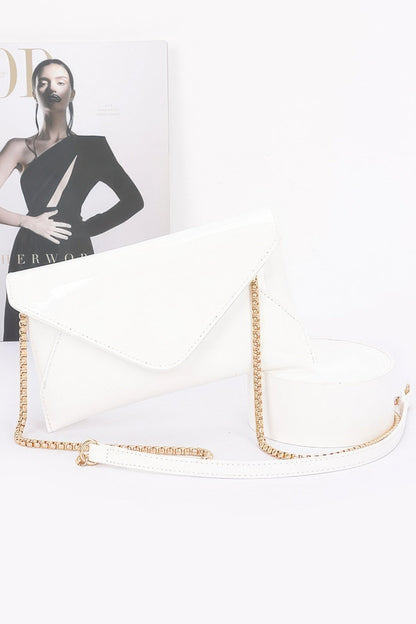 Enamel Envelope Clutch