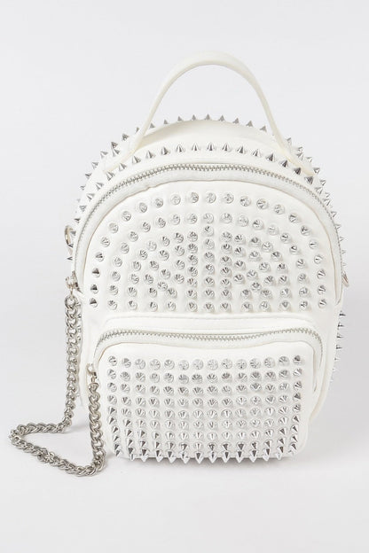 Studded Backpack With Chain Zippier