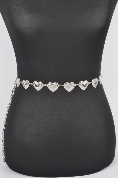 Heart Shape Metal Chain Belt