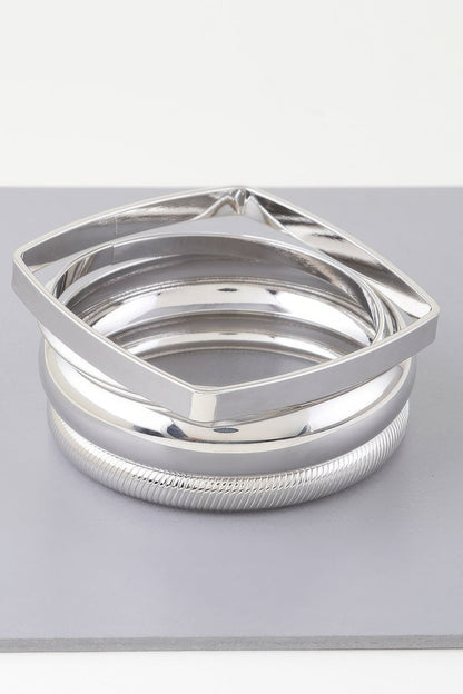 Multi Shiny Silver Layer Bracelet