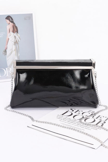 Patent Leather Frame Clutch Bag