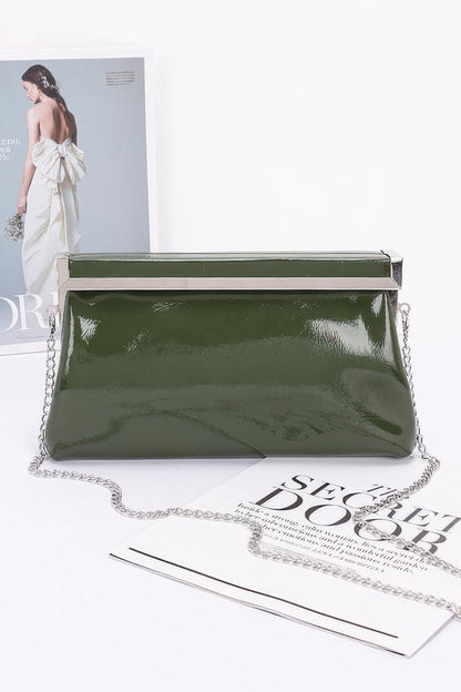 Patent Leather Frame Clutch Bag