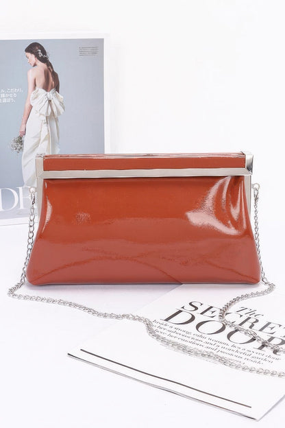 Patent Leather Frame Clutch Bag