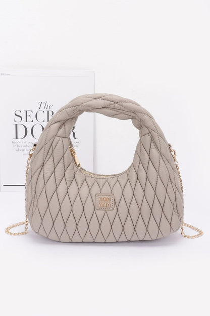 Quilted Faux Leather Hobo Bag