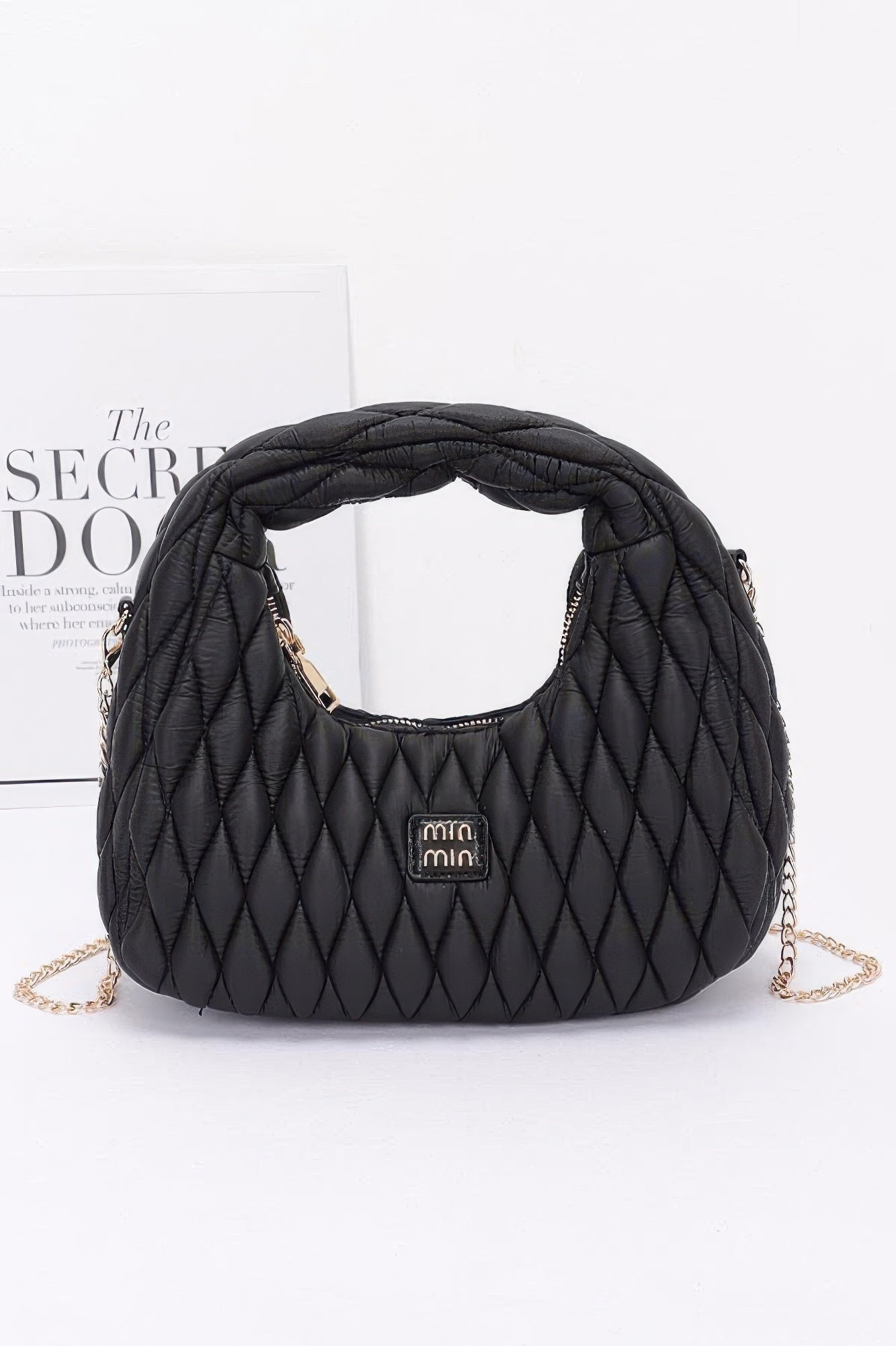 Quilted Faux Leather Hobo Bag