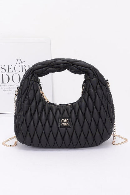 Quilted Faux Leather Hobo Bag