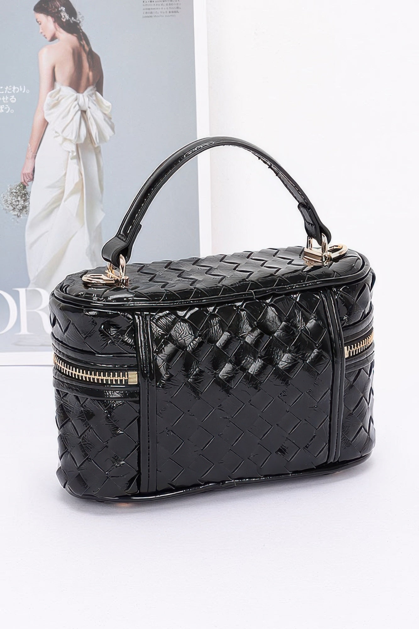 Metallic Braided Vanity Bag