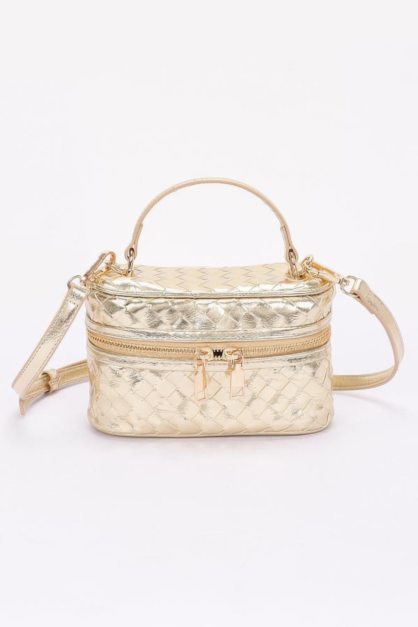 Metallic Braided Vanity Bag