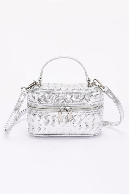 Metallic Braided Vanity Bag