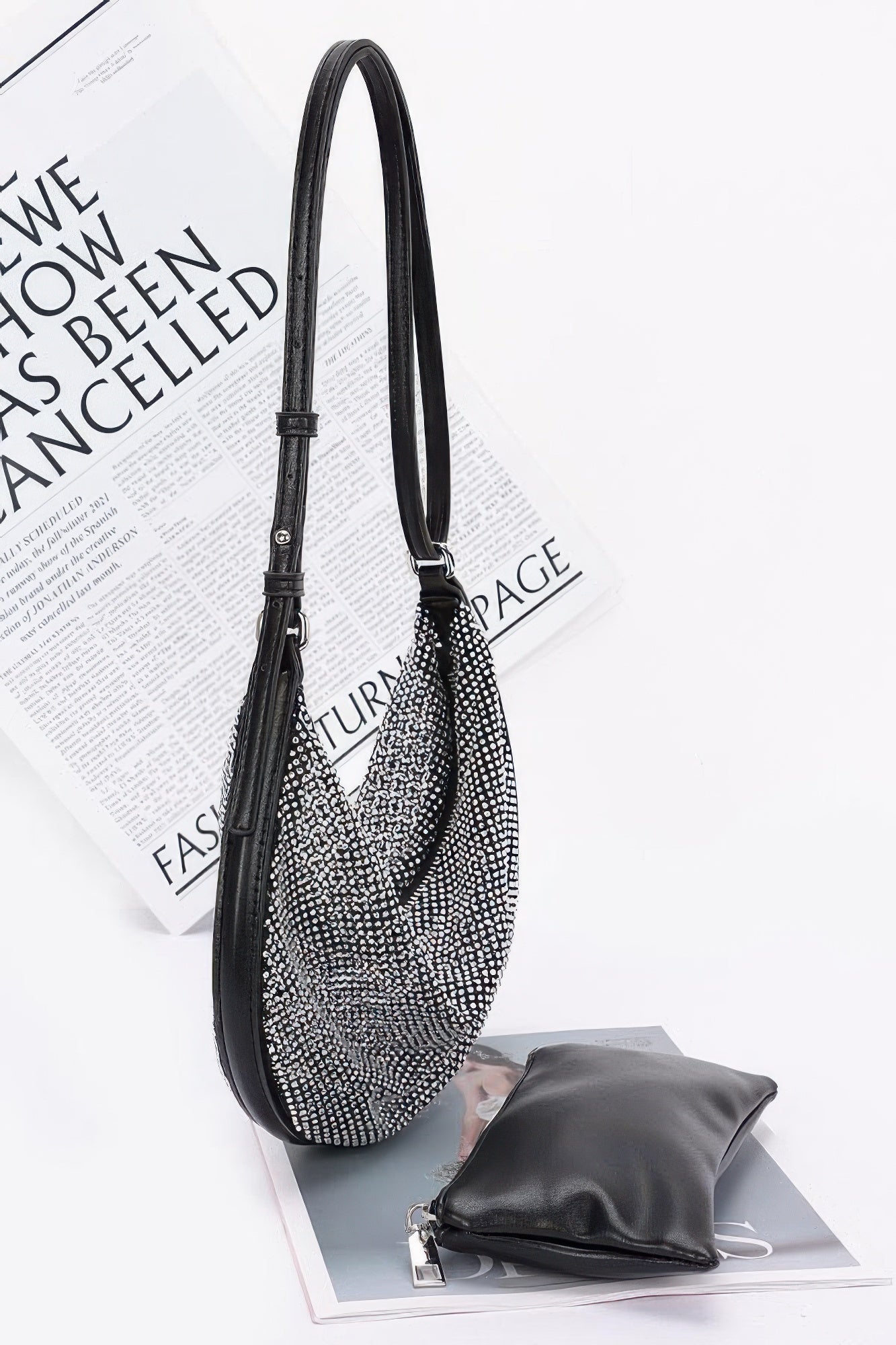 Rhinestone Mesh Shoulder Bag
