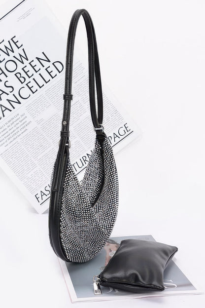 Rhinestone Mesh Shoulder Bag