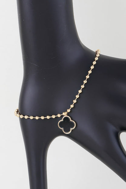 Modern Clover Charm Beaded Bracelet
