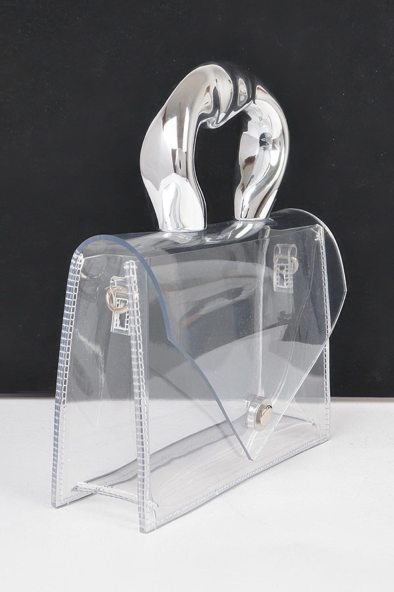 Transparent Ccb Handle Flap Clutch