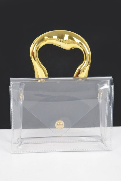 Transparent Ccb Handle Flap Clutch