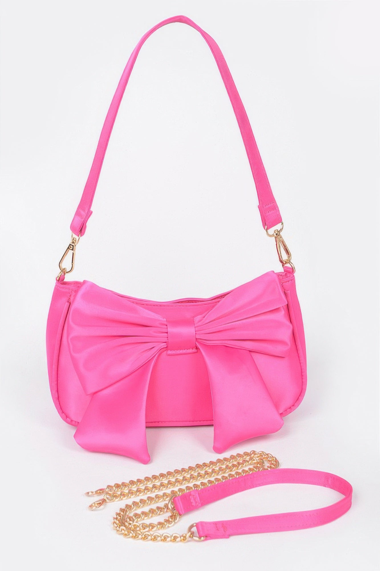 Satin Bow Front Shoulder Bag