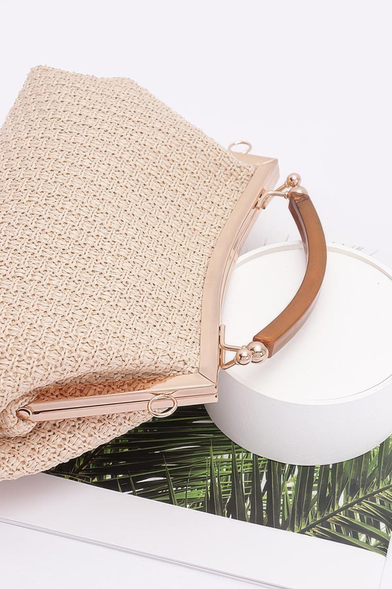 Faux Straw Party Clutch