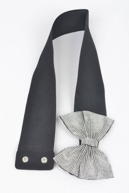 Rhinestone Ribbon Elastic Belt