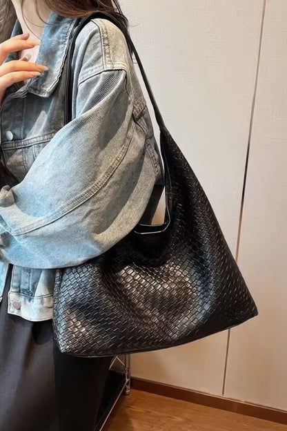 Embossed Faux Leather Shoulder Bag