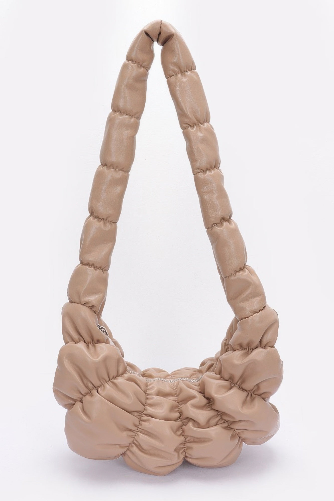 Pleated Faux Leather Crossbody Bag