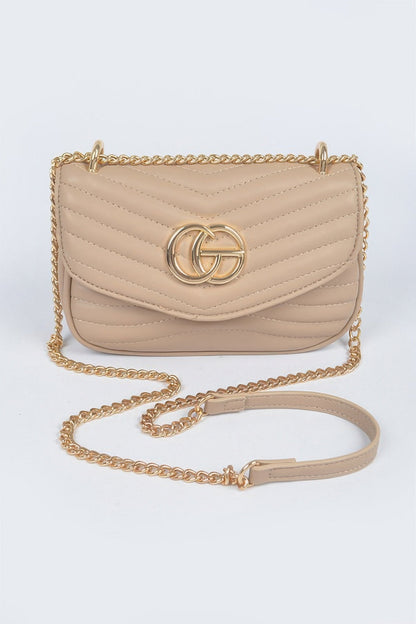 Quilted Faux Leather Crossbody Bag