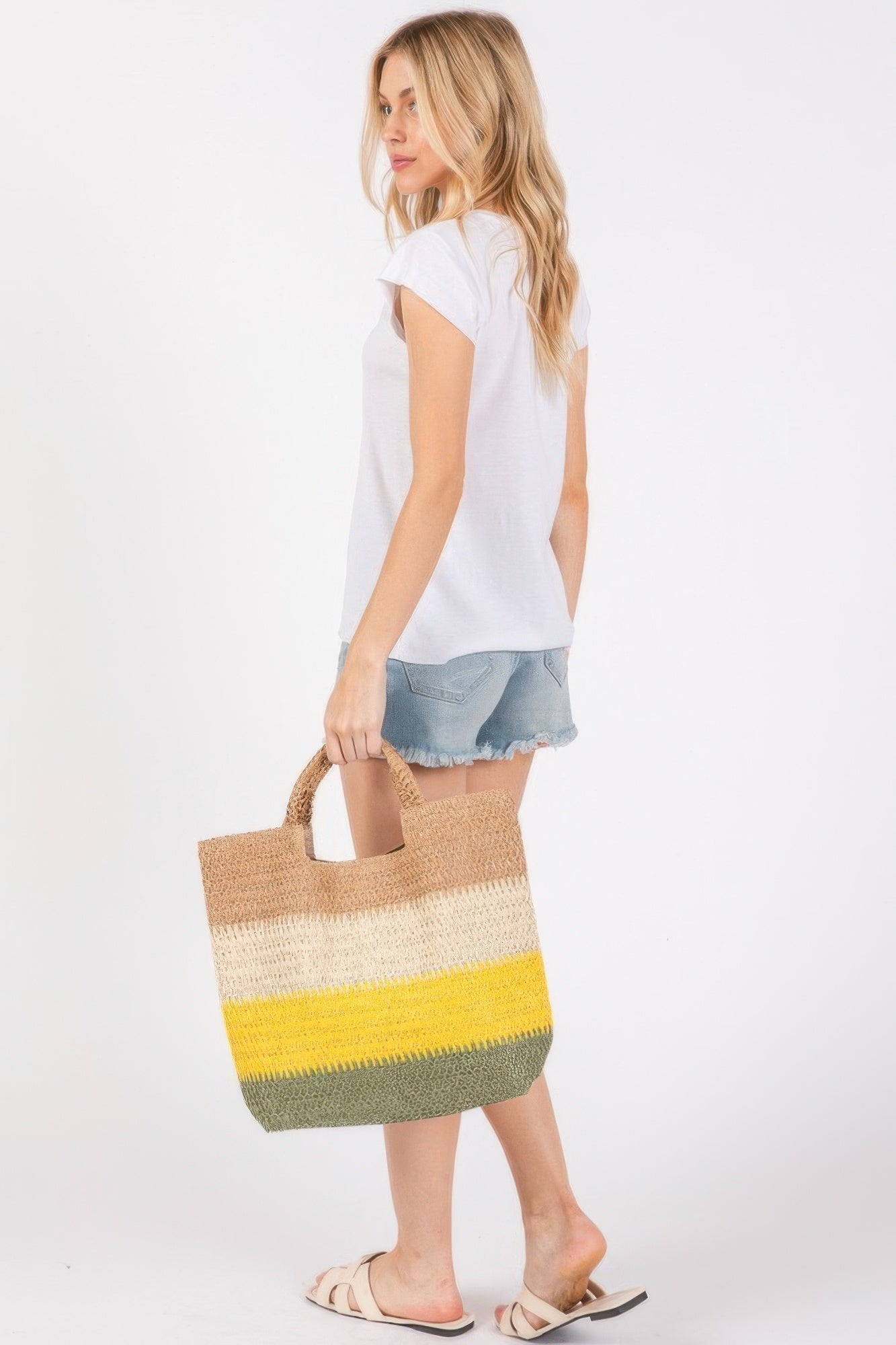 Multi Color Stripe Tote Bag