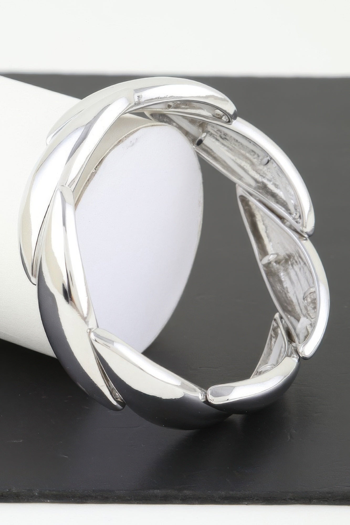 Shiny Overlapping Leaves Bracelet