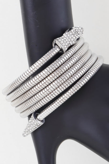 Coiled Bejeweled Snake Bracelet