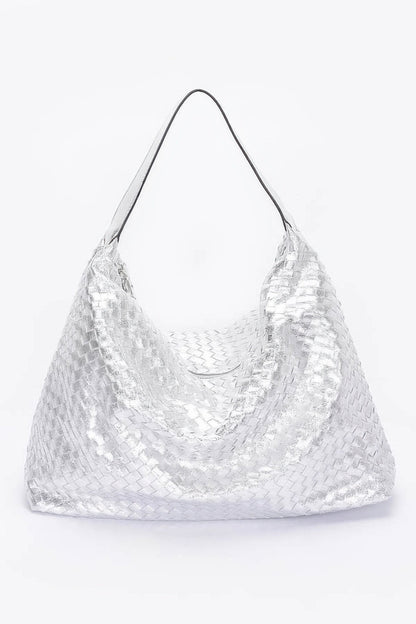Metallic Braided Tote Bag