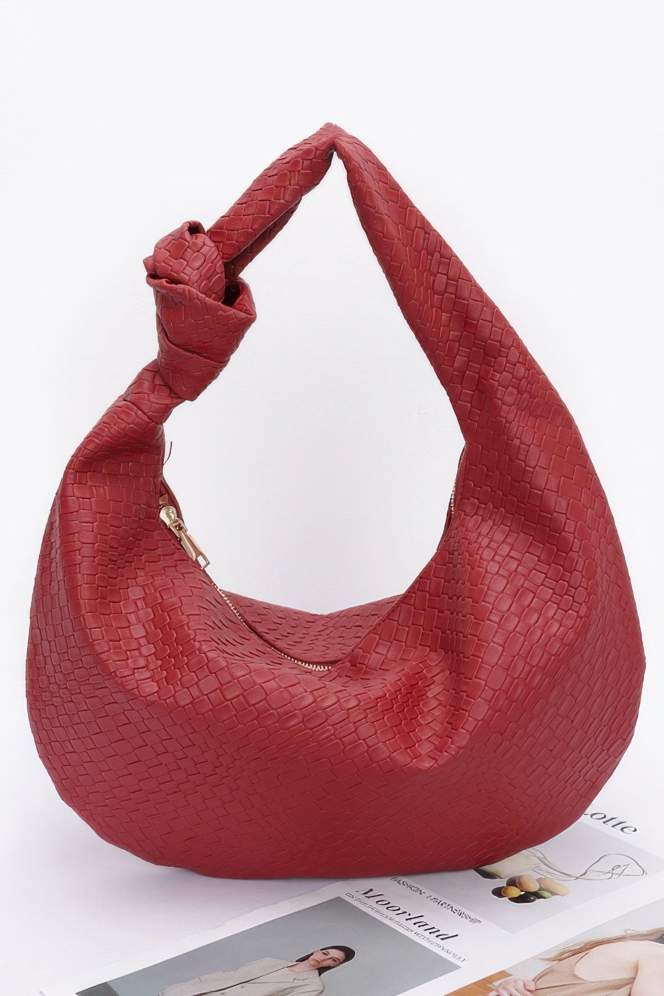 Embossed Faux Leather Big Hobo Bag