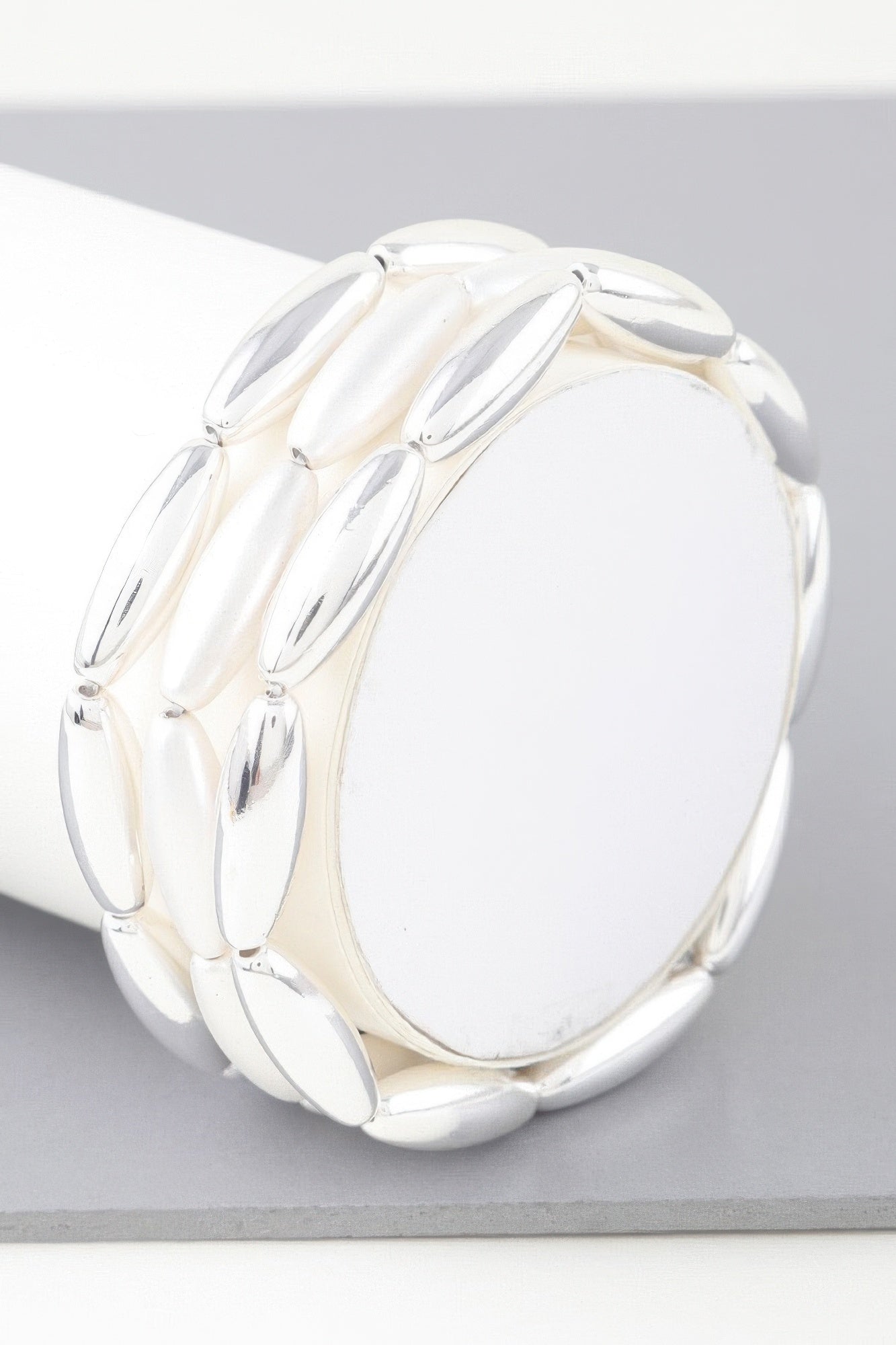 Triple Wide Beaded Cuff Bracelet
