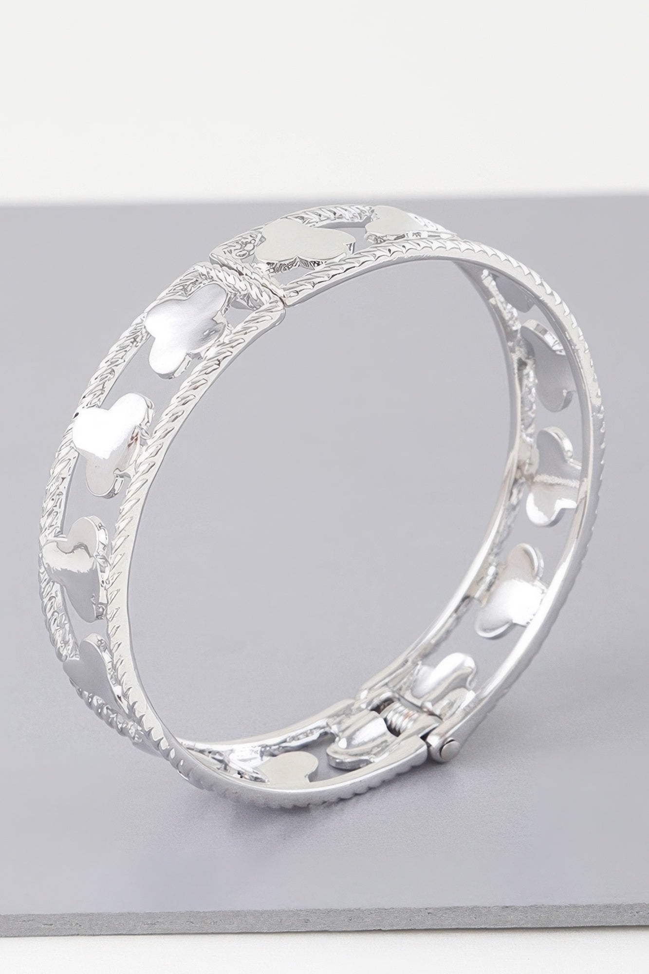 Twisted Open Clover Cuff Bracelet