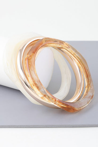 Triple Geometric Marble Bracelet