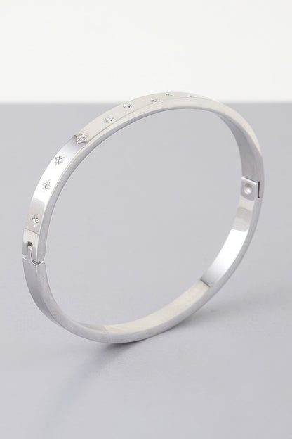 Shining Star Embedded Cuff Bracelet