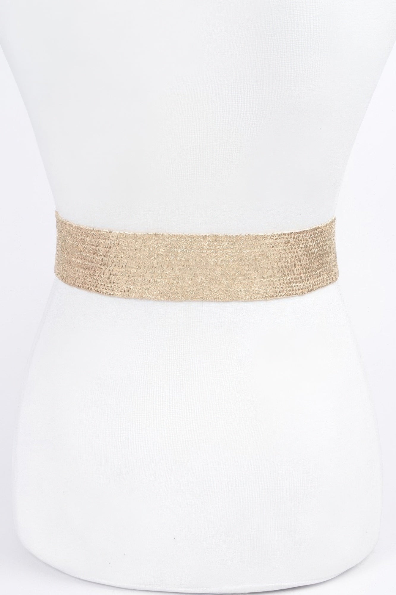 Metallic Stretch Belt W/pearl Metal Bucklt