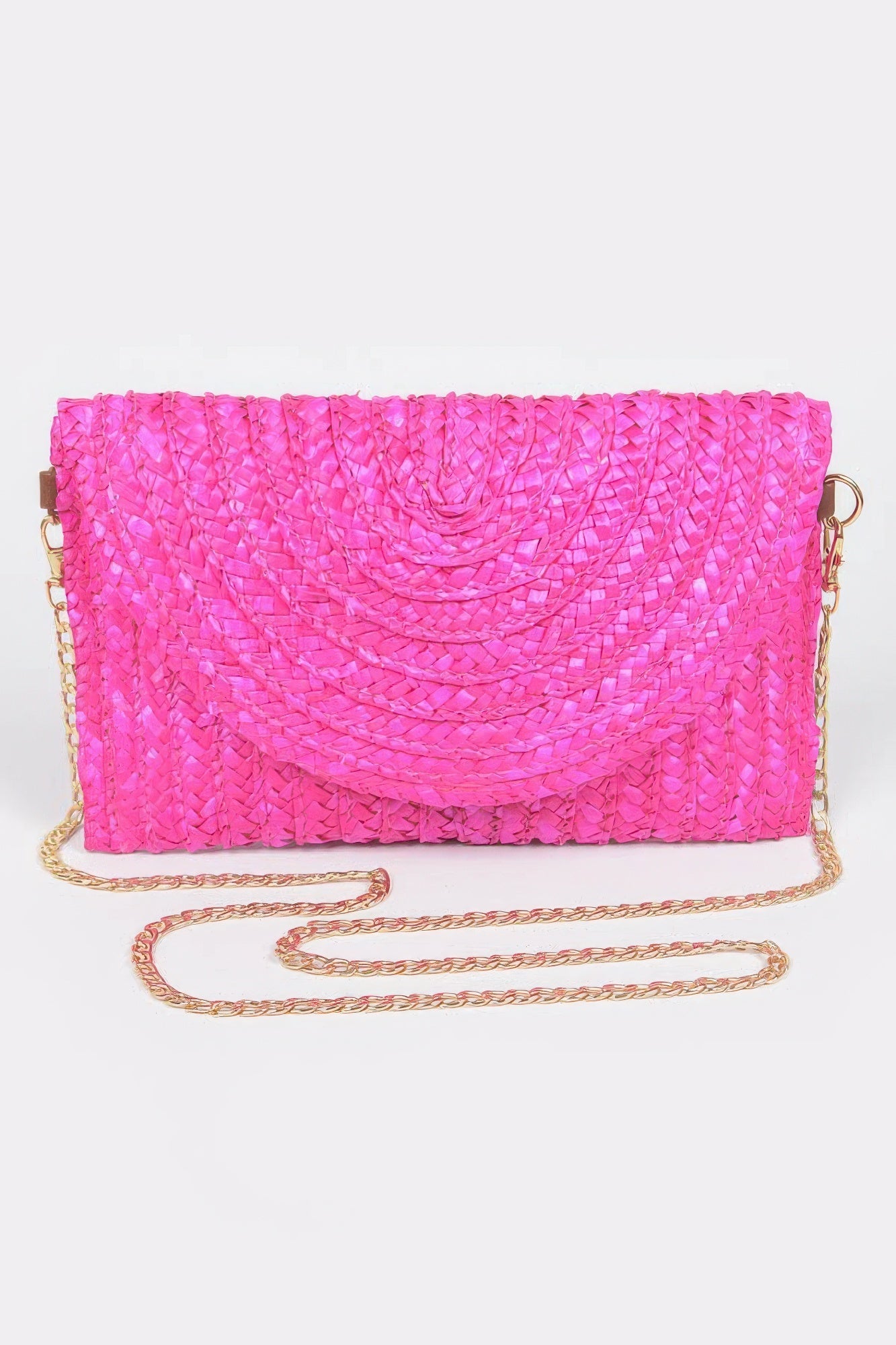 Straw Pom Pom Flap Bag