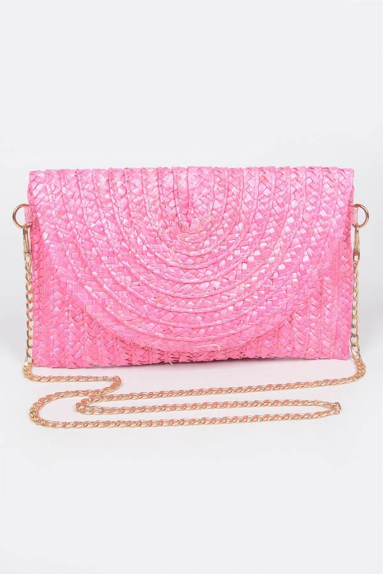 Straw Pom Pom Flap Bag