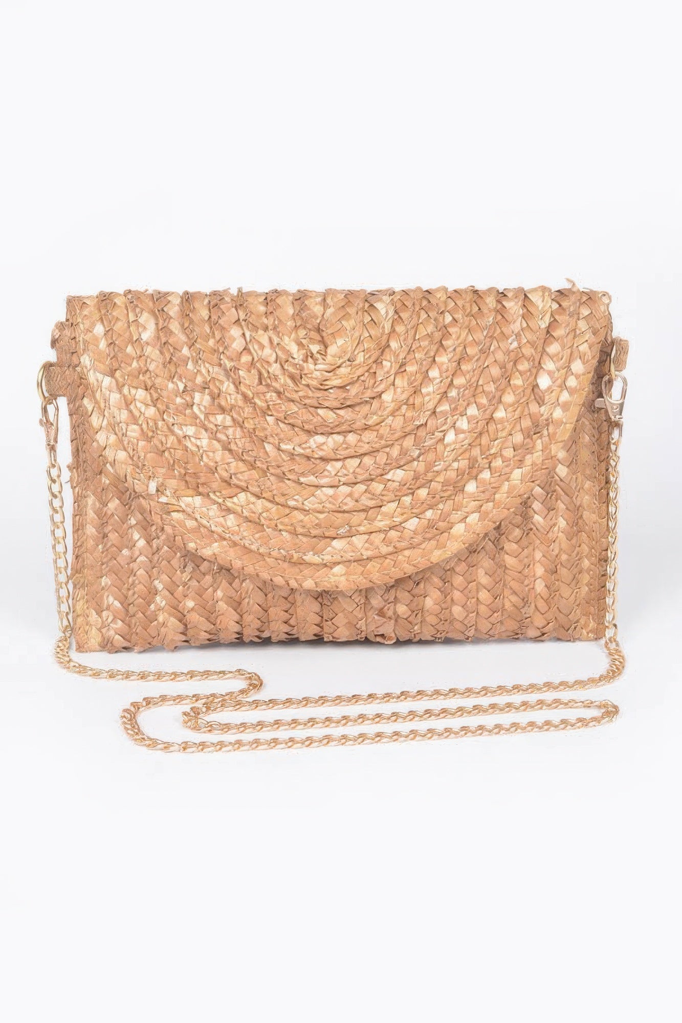 Straw Pom Pom Flap Bag