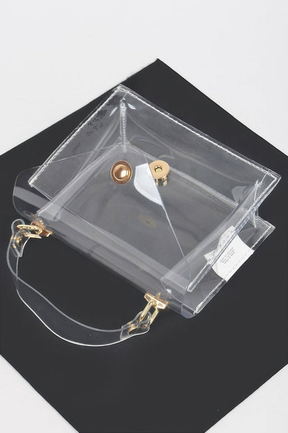 Clear Pvc Top Handle Crossbody Bag