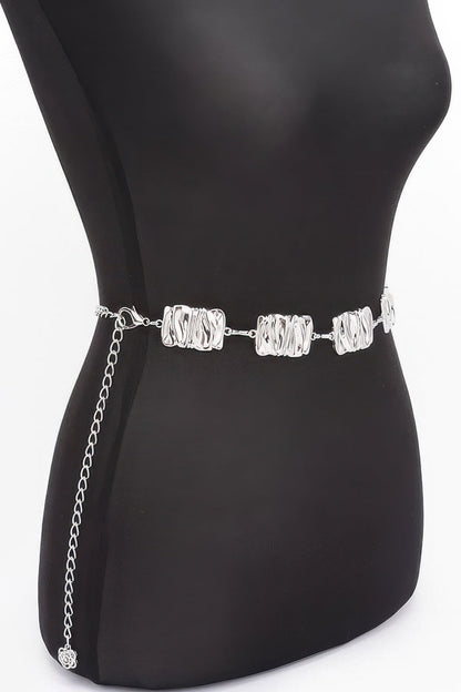 Hammered Metal Chain Belt