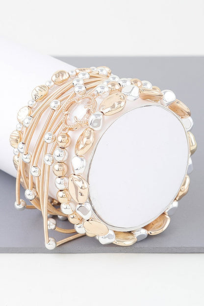 Multi Clover Coil Beaded Bracelet