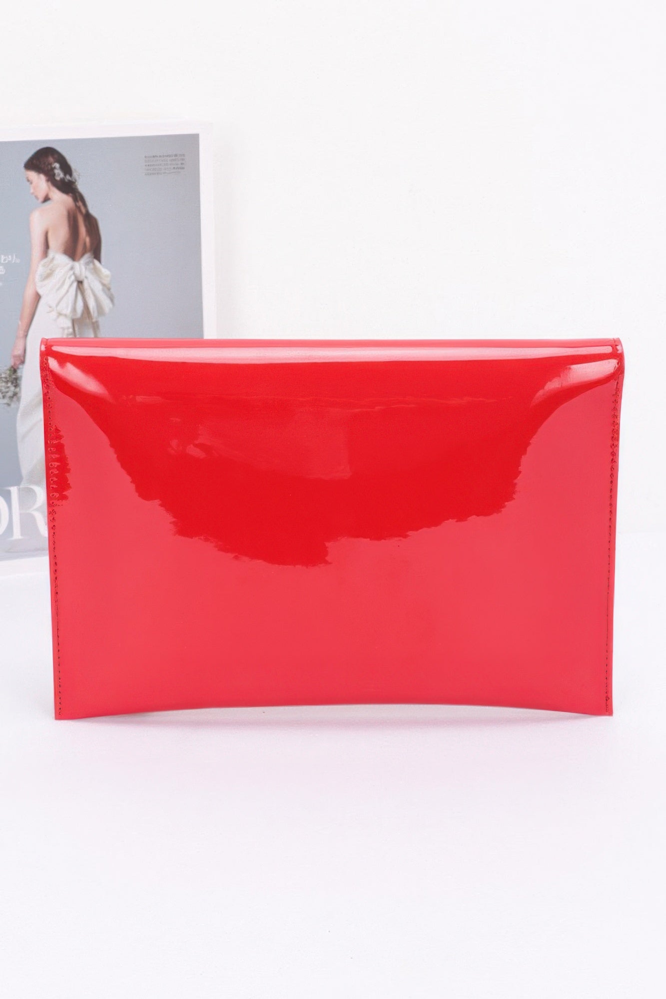 Enamel Envelope Clutch
