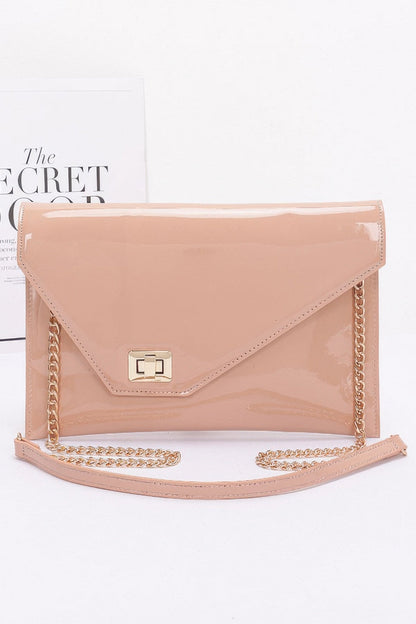 Enamel Envelope Clutch
